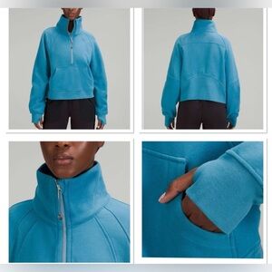 Lululemon Scuba Oversized Funnel Neck Half Zip Sweatshirt in Oceanic Sz S/XS